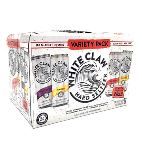 WHITE CLAW VARIETY PACK 3 FLAVORS HARD SELTZER / 12 PACK Brooklyn Fare