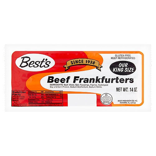 BEST'S BEEF FRANKFURTERS KING SIZE / 14 OZ Brooklyn Fare