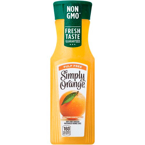 Simply Orange Pulp Free Juice Bottle, 52 Fl Oz, Juice and Drinks