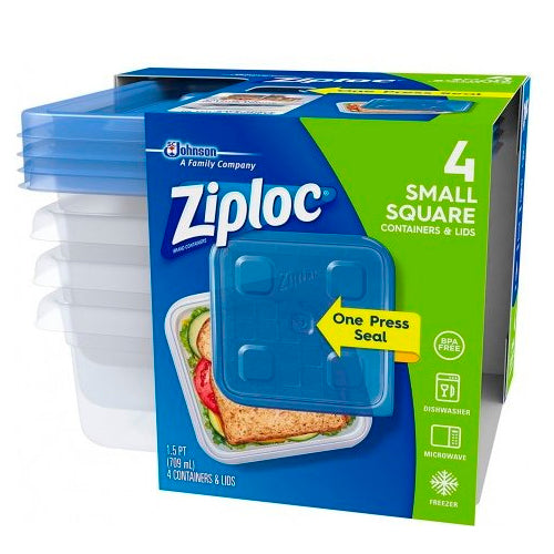 Ziploc Square Containers & Lids 4 Containers & Lids 4 ea — Gong's Market