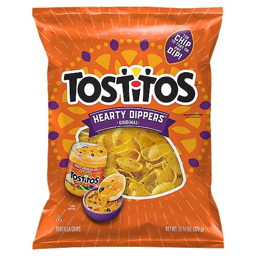 TOSTITOS ORIGINAL HEARTY DIPPERS CORN CHIPS / 11.5 OZ