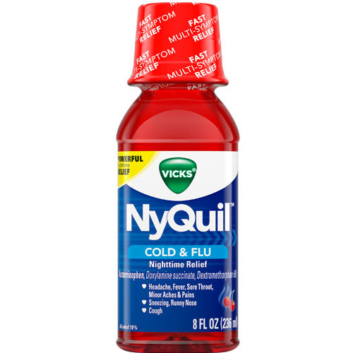 VICKS NYQUIL CHERRY COLD FLU NIGHTTIME RELIEF / 8 FL OZ – Brooklyn Fare