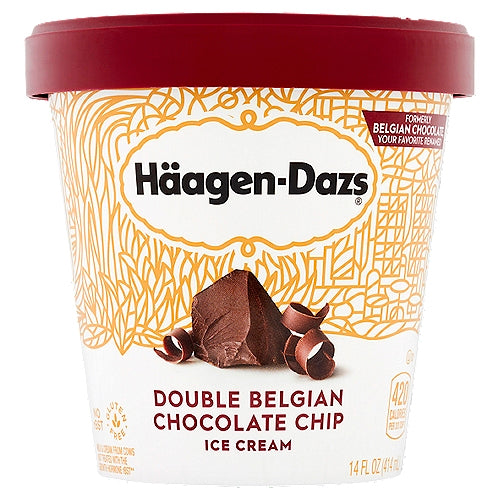 HAAGEN DAZS DOUBLE BELGIAN CHOCOLATE CHIP ICE CREAM / 14 FL OZ
