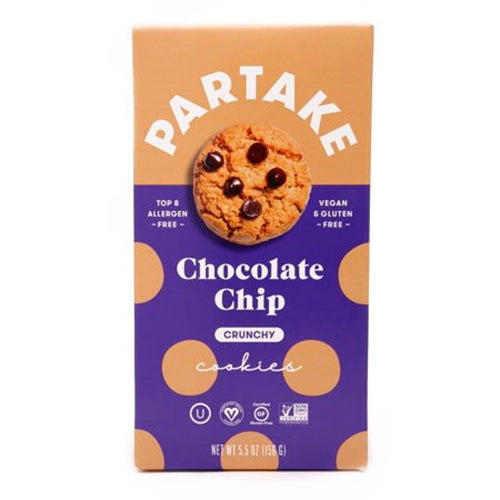 Vegan & Gluten-Free Chocolate Chip Cookies, 5.5 oz, Partake Foods